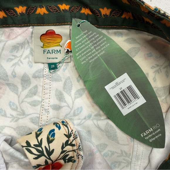 Farm Rio Sand Garden Tapestry Shorts Womens 29 NWT - Picture 12 of 15